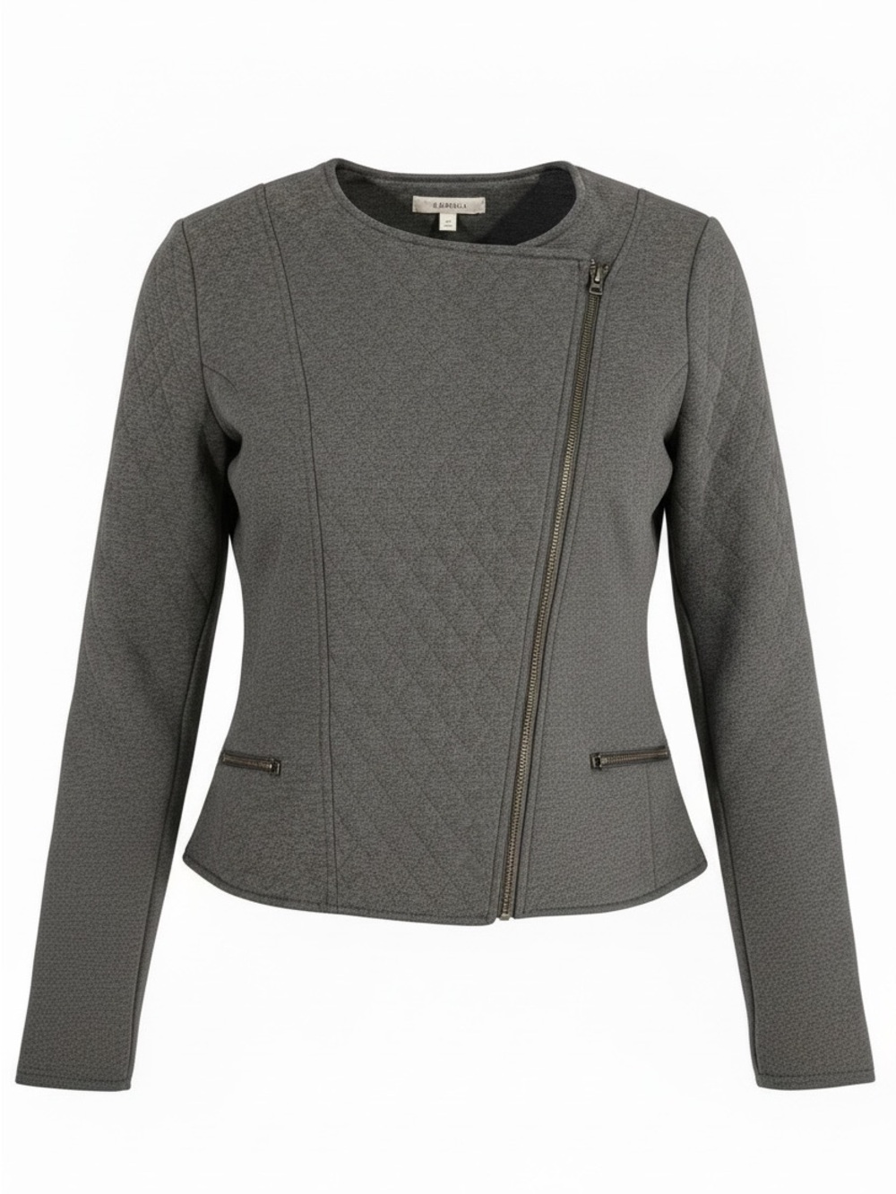 Athleta Charcoal Moto Jacket Quilted Cotton Blend NWOT Asymmetrical XL